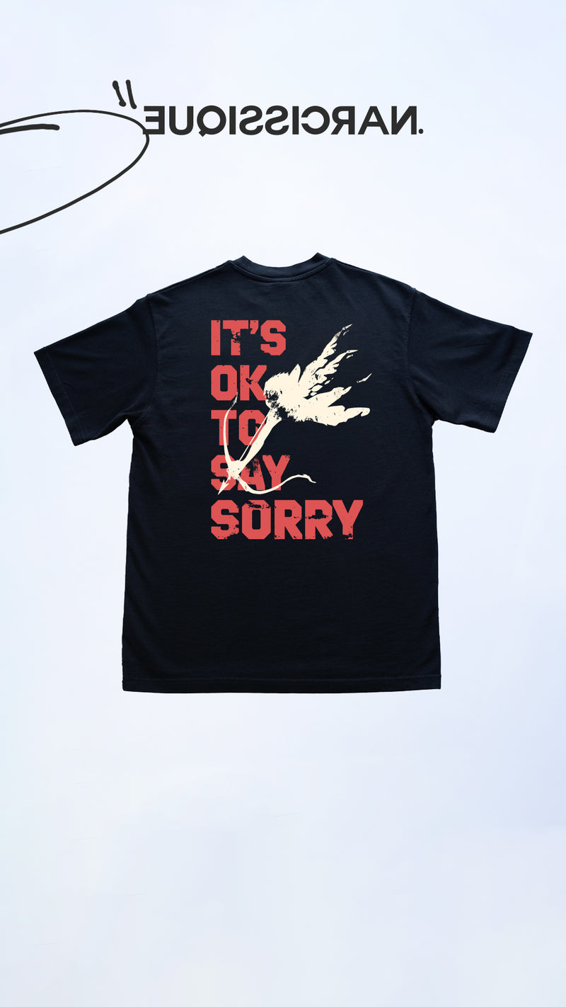 It's Ok To Say Sorry T-Shirt, Black, Size 47/52