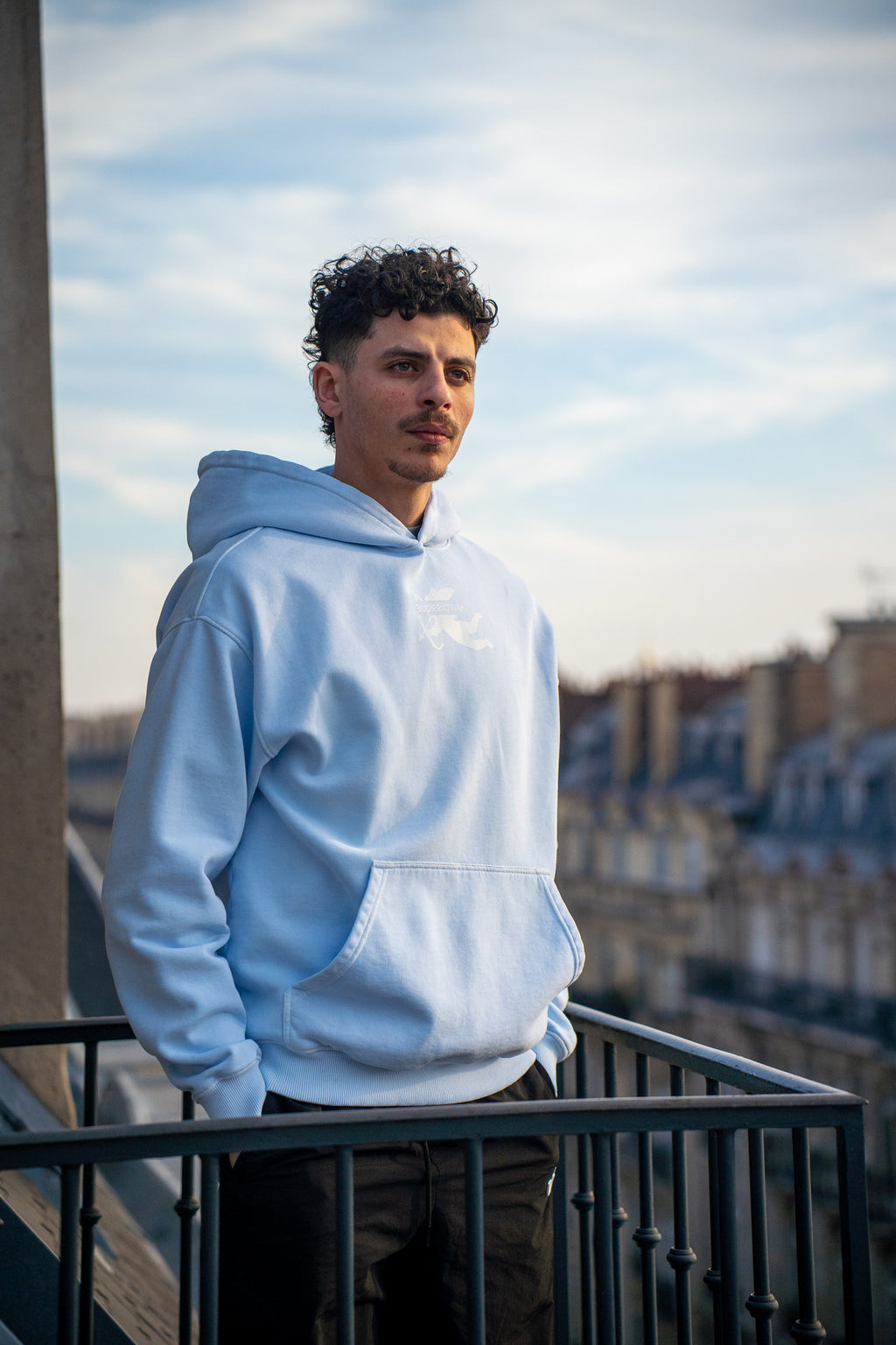 Essential Cut Angel Hoodie Ice Blue