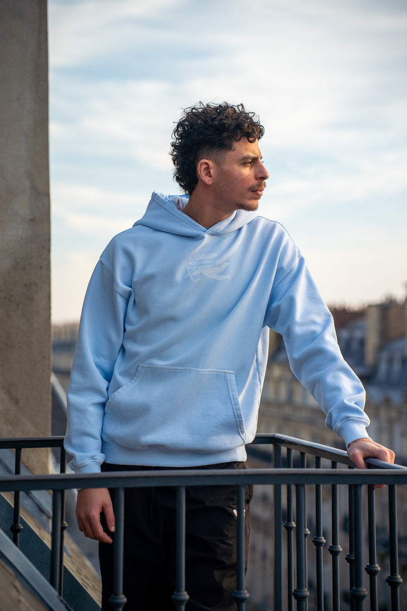 Essential Cut Angel Hoodie Ice Blue