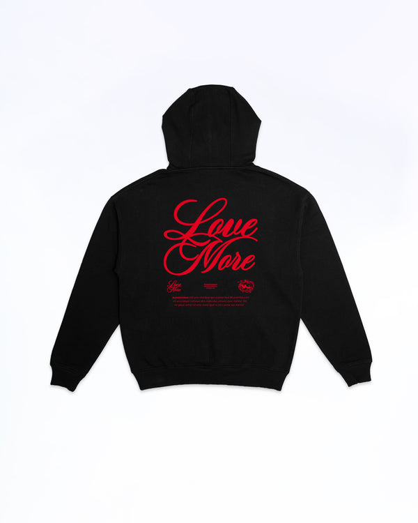 "Love More Red" Black Hoodie