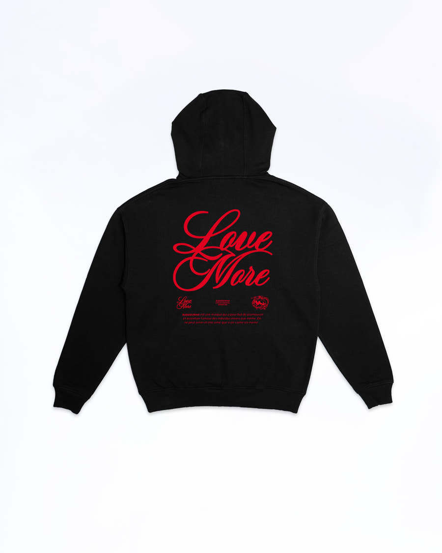 "Love More Red" Black Hoodie