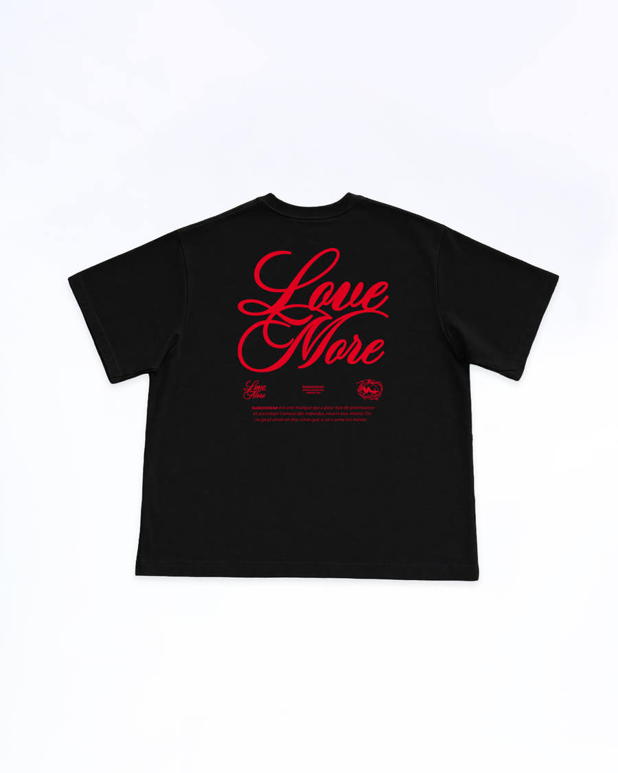 "Love More Red" Tee BLACK