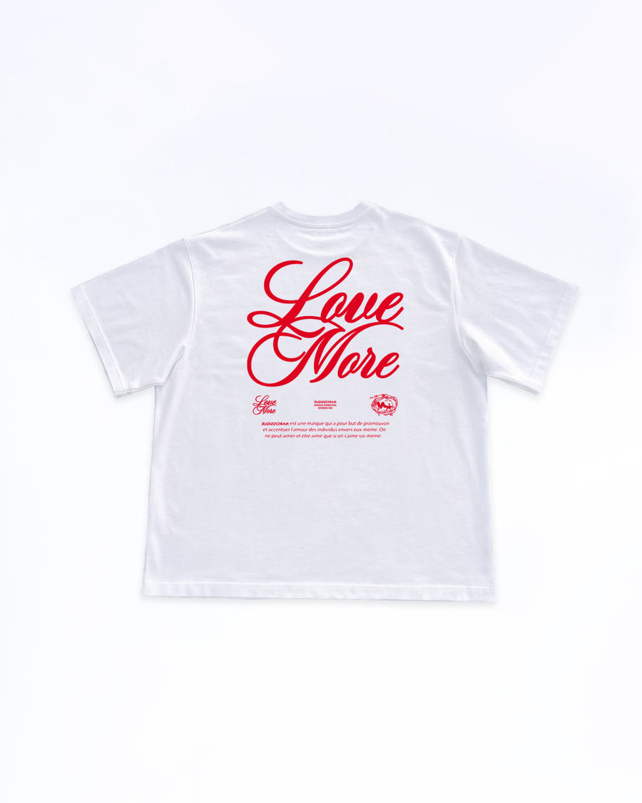 "Love More Red" Tee WHITE