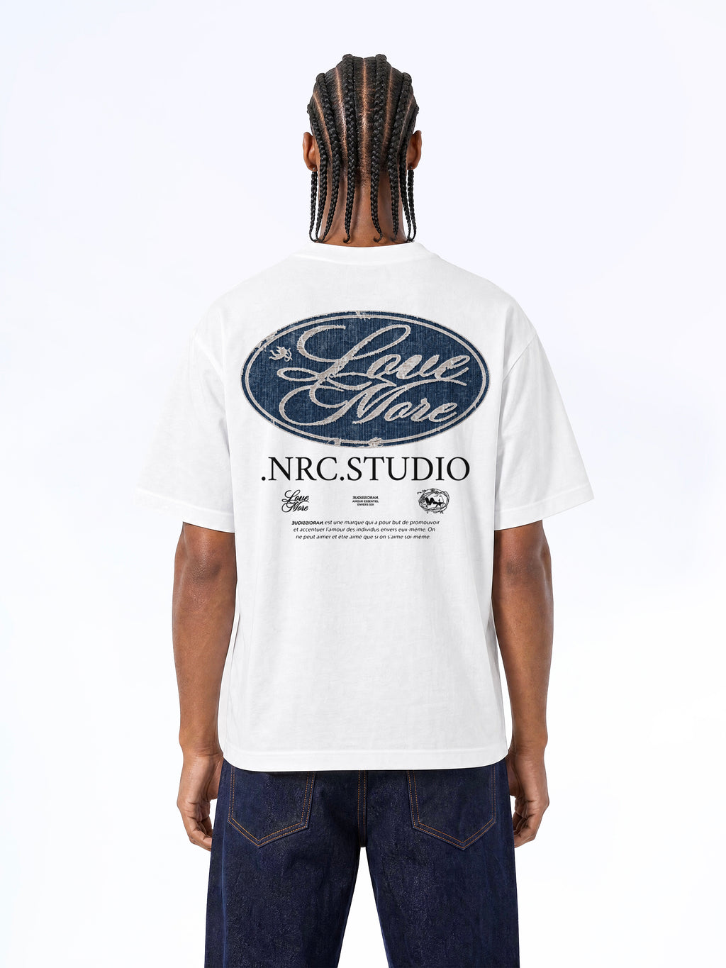 LOVE MORE PATCH JEAN TEE WHITE