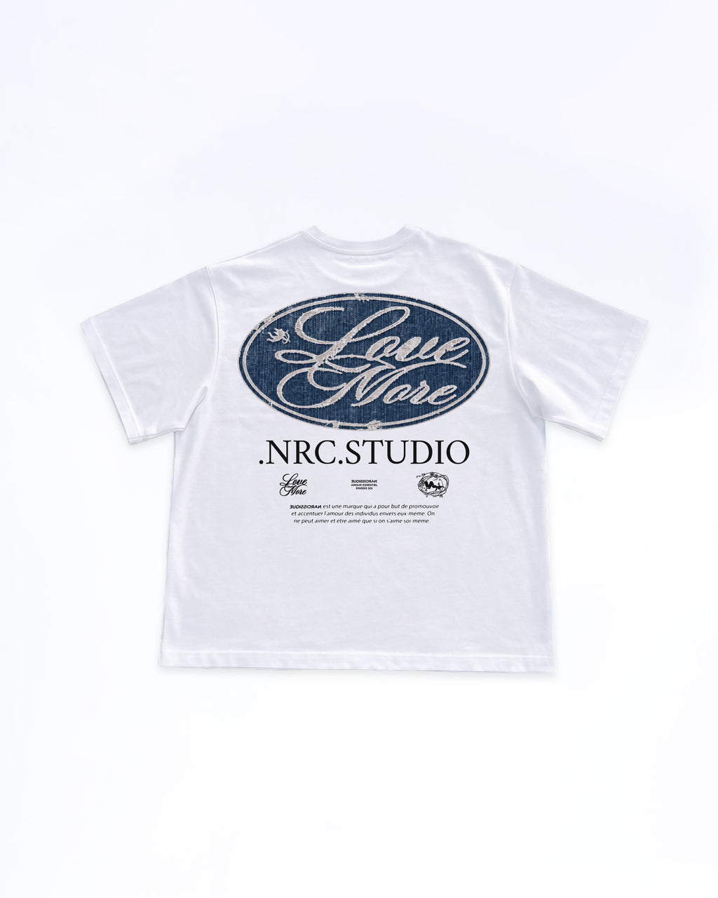 LOVE MORE PATCH JEAN TEE WHITE