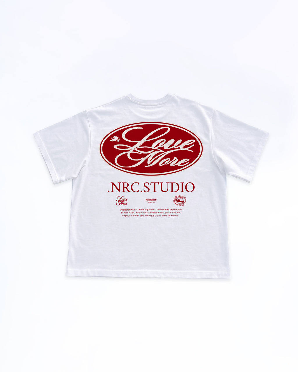 LOVE MORE PATCH RED TEE WHITE