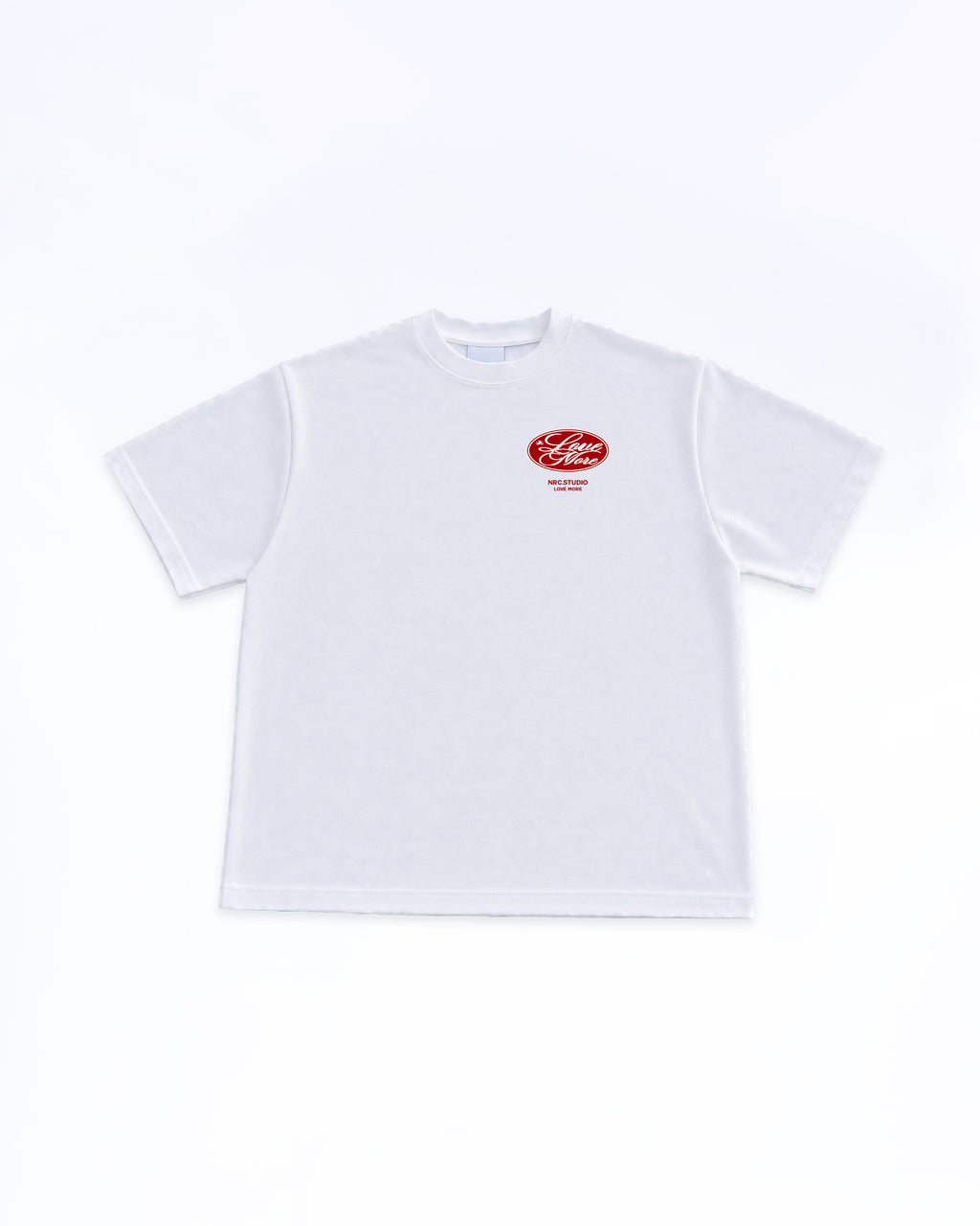 LOVE MORE PATCH RED TEE WHITE