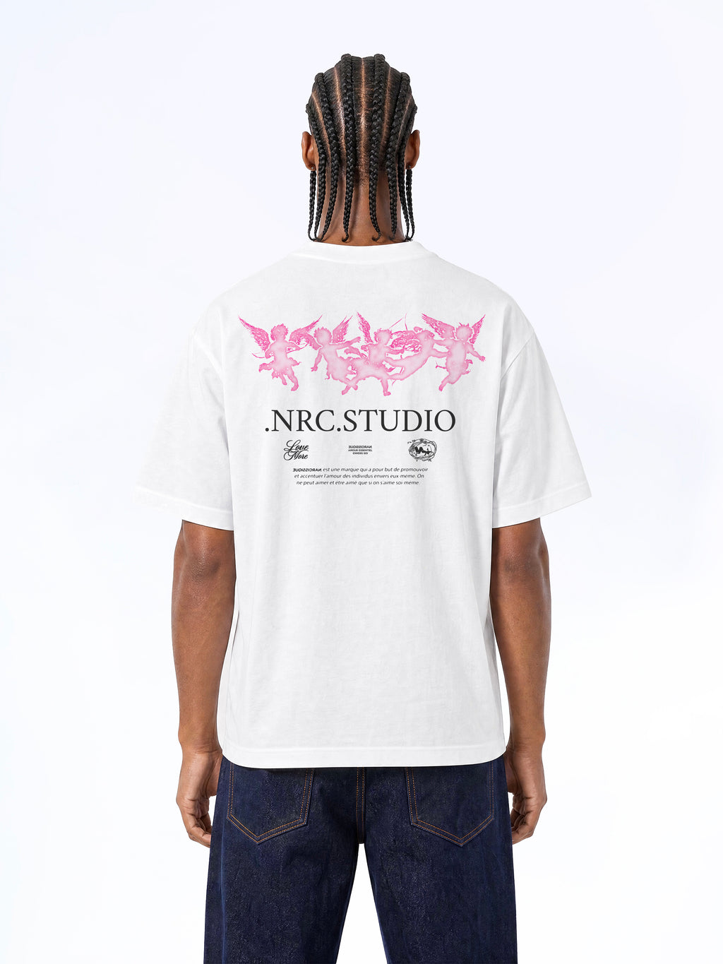 NRC STUDIO PINK TEE WHITE