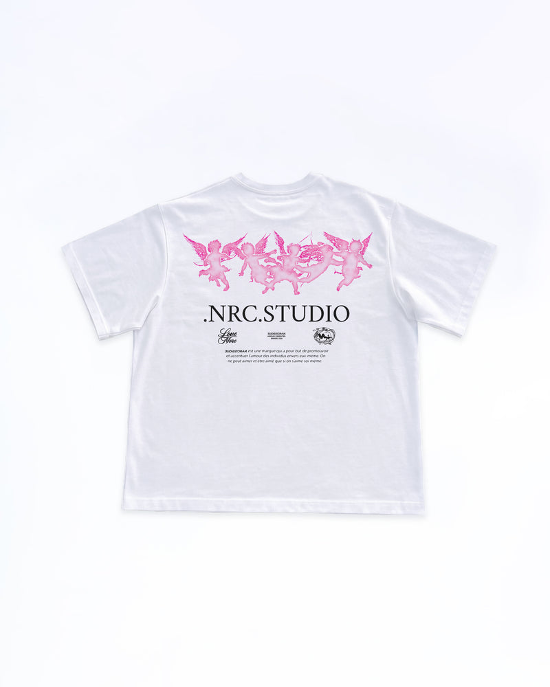NRC STUDIO PINK TEE WHITE