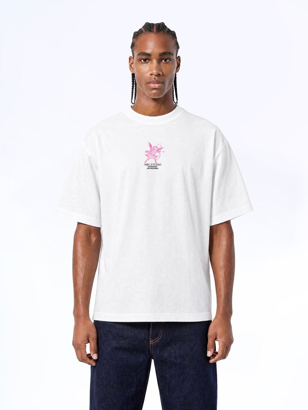NRC STUDIO PINK TEE WHITE