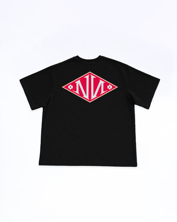 N Monogram Red TEE BLACK