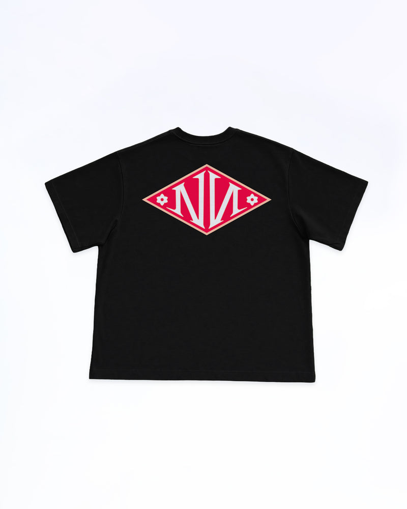 N Monogram Red TEE BLACK