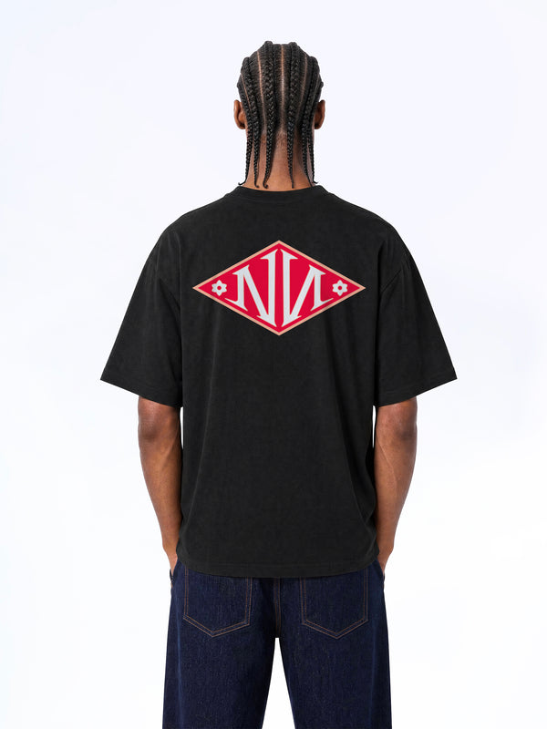 N Monogram Red TEE BLACK
