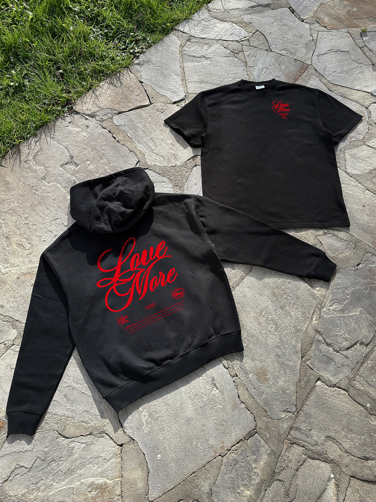 "Love More Red" Black Hoodie